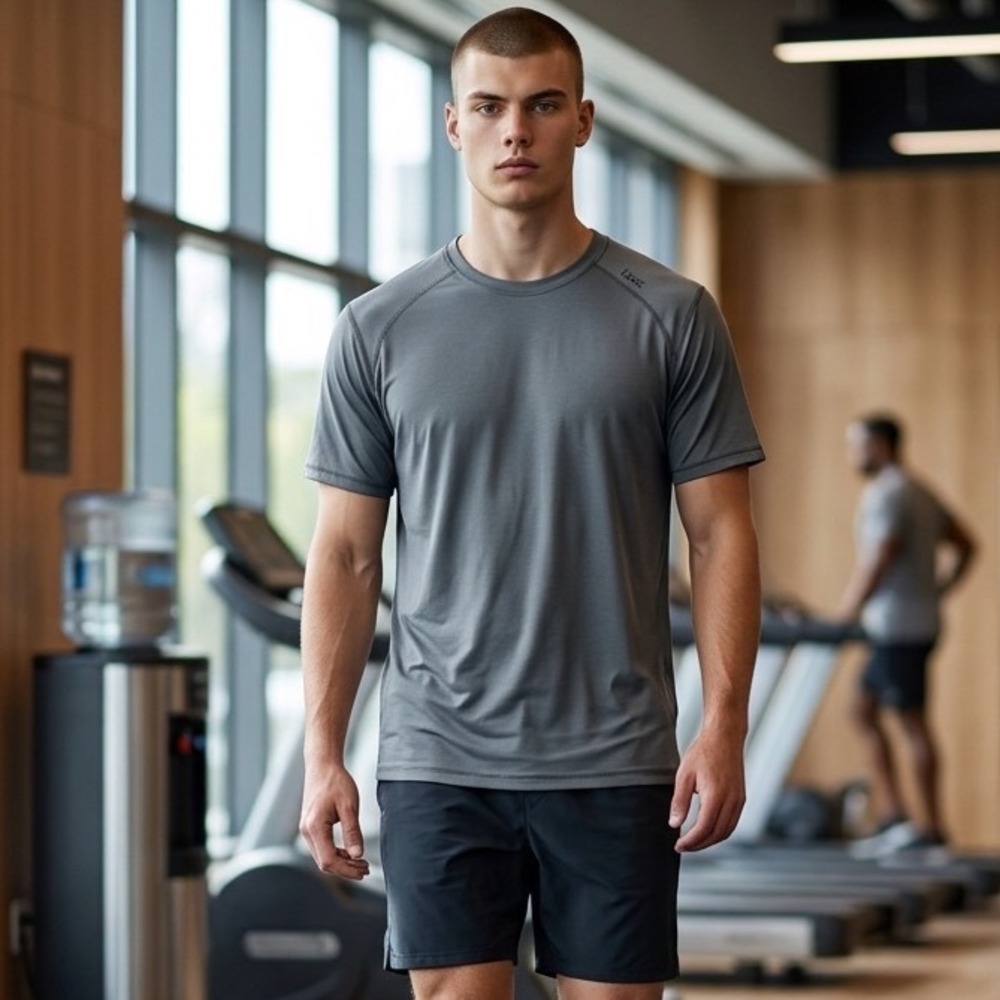 Tasc Performance Mens Carrollton Bamboo Cotton T-Shirt Gray Large L Raglan 2238